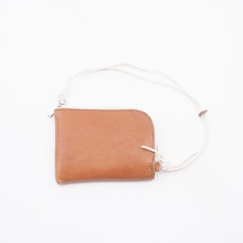 【SAMPLE SALE】cowleather wallet （キャメル）11×8/小銭入れ/カード入れ/WS002の画像