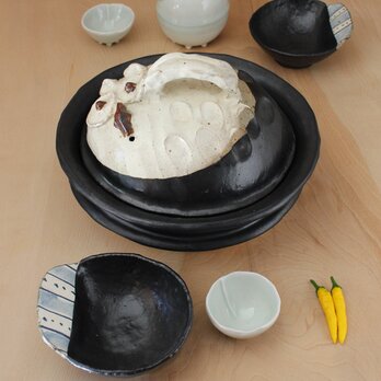陶器 2人～3人用ふくろう土鍋　do53の画像