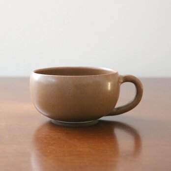 マットブラウンの釉薬　コーヒーカップの画像