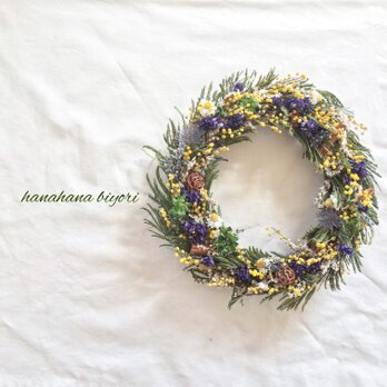 ミモザのリース blue