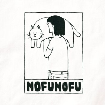 半袖Tシャツ 猫選べます『猫のおなかモフモフ・女子』メンズ レディースの画像