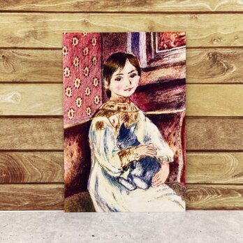 ルノワール風[うさぎを抱く少女]ポストカード2枚組です。の画像