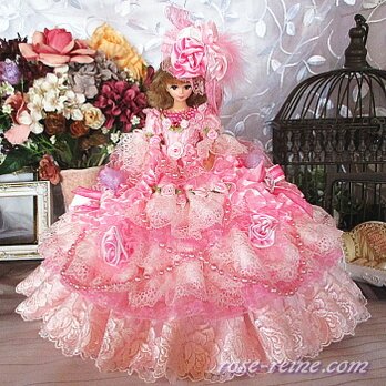 ベルサイユの薔薇 スウィートピンクWフリルドレス 豪華4点セット　着せ替えドール服の画像