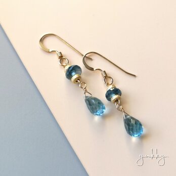 宝石質ロンドンブルートパーズAAA✽14kgfピアス