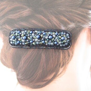 Hair accessory　バレッタ　ビーズ刺繍　（K1002)の画像