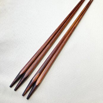 《再販/数量限定》2膳セット 摺り漆のシンプル菜箸(糸なし)の画像