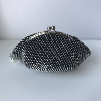 Beaded Pouch --Snow Crystal-- Black (XL)の画像