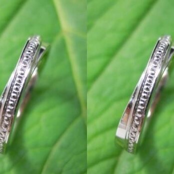 ハンドメイド結婚指輪☆二連デザイン・流れるミル打ちの画像
