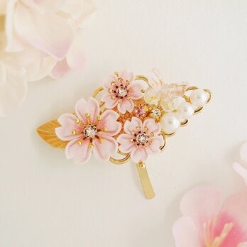 桜のポニーフック  ～花の宴～ （ つまみ細工＊受注制作 ）の画像