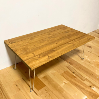 天然木の折りたたみローテーブル【70cmx45cm】の画像