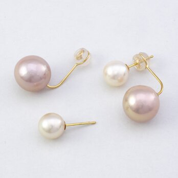 2Way pearl pierce PinkGold / K18YGの画像