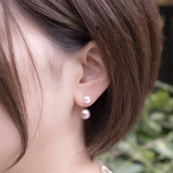 2Way pearl pierce PinkBeige / K18WGの画像