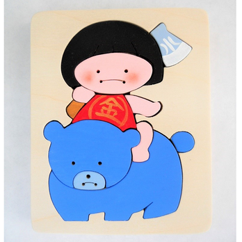 木製パズル クマと金太郎の画像