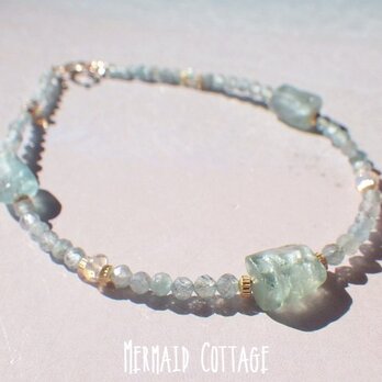 *14kgf*Raw Apatite Beach Bracelet☆アパタイト原石のビーチブレスレットの画像