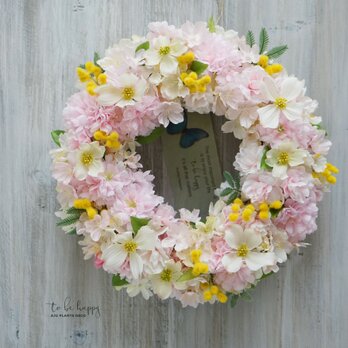 Spring Wreath ～桜～28cm（造花）の画像