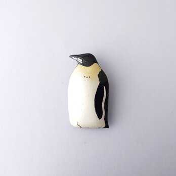 皇帝ペンギン親 漆ブローチ