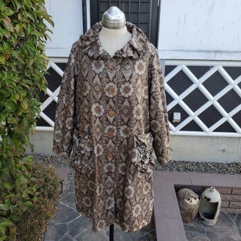 着物リメイク　古布　手作り　 村山大島　スプリングコートの画像