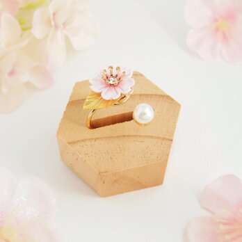 桜のリング  ～花の宴～ （ つまみ細工＊受注制作 ）の画像