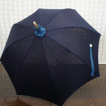 藍染の日傘の画像