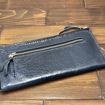 【アウトレット】L字ファスナーのスリムな薄型長財布（豚ワックスレザー）の画像