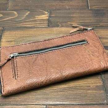 【アウトレット】L字ファスナーのスリムな薄型長財布（バッファローレザー）の画像