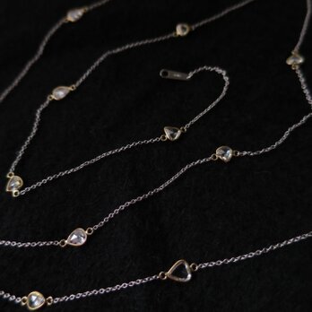【Y】様オーダー品　Ｋ18WG・YG　Rose cut Diamonds Station  Necklaceの画像