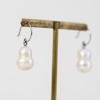 Fresh water pearl/pt900 hook pierce_H712012-B2