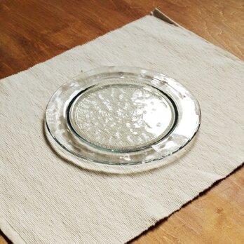 在庫限り：リサイクルガラスの食器　リム皿　グレー(φ19cm)の画像