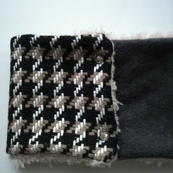 千鳥柄モコモコネックウォーマー