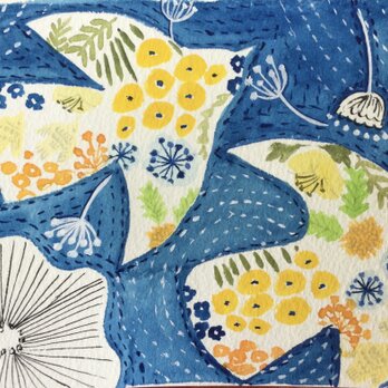 北欧の夜　原画　イラスト　北欧風でもあり和風でもある　鳥　デザイン　寝室　