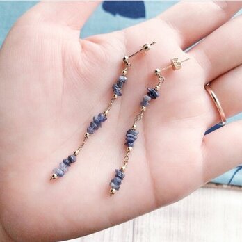 ロイヤルブルーサファイアピアス  Royal Blue sapphire pierced earrings P0087の画像