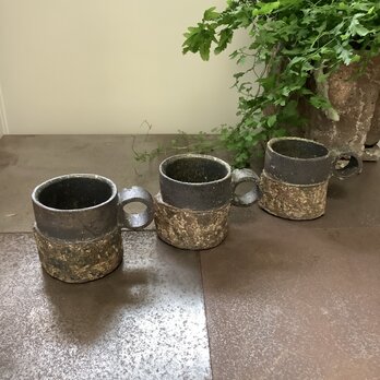 (追加出品)焼締&泥彩「纏」カップ(mini maru)