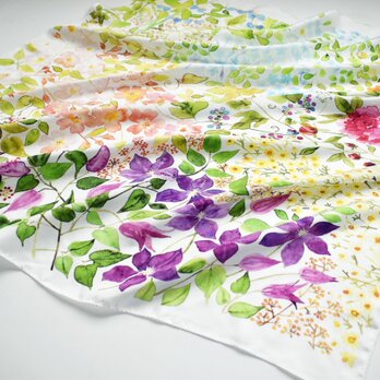 シルクツイルスカーフ「garden」の画像