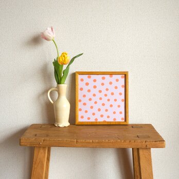 「mimosa dot（lilac & orange）」20cm角ポスターの画像