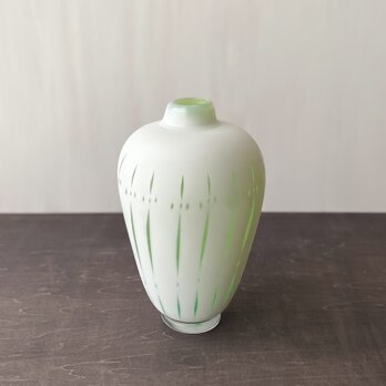 pattern vase　green slitsの画像