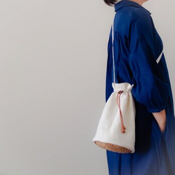 Linen pochette　【受注制作】　巾着型リネンポシェットの画像