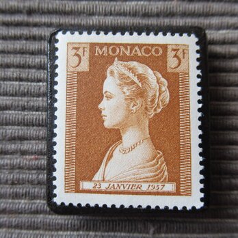 モナコ　切手ブローチ 7237