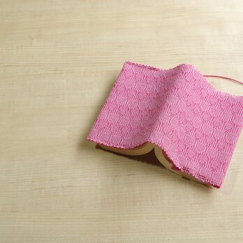 手織りブックカバー(文庫）ピンクペタルの画像