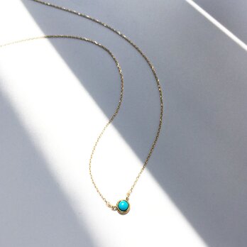 【K10YG】晴れの日〜宝石質小粒ターコイズ ネックレスの画像