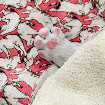 猫の手ハンカチ（ピンク系）の画像