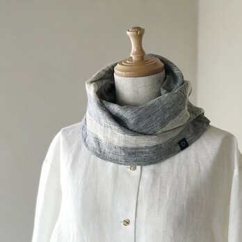 さらふわ ラミー麻のねじりリバーシブルスヌードGray/Naturalの画像