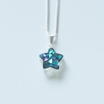 水晶螺鈿ペンダント　star　【blue】の画像