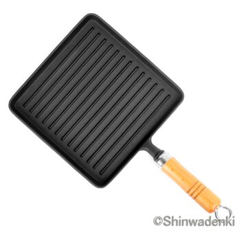 【お取り寄せ】南部鉄器 焼肉プレート 焼器グリルパン 20.5cm×20.5cm 日本製 ガス・IH対応 アウトドアの画像