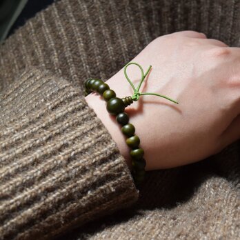 緑檀　腕輪　7.5mm玉　ブレスレット　数珠　念珠　京都　UDA160の画像