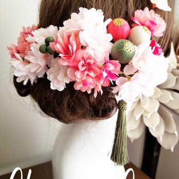 桜hirahira 和玉ボールの髪飾り16点Set No787の画像