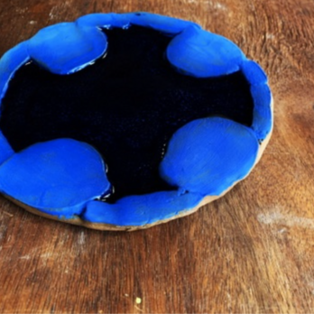 夜の青 中皿パン皿の画像