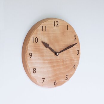 木製 掛け時計 丸型 カバ材18の画像