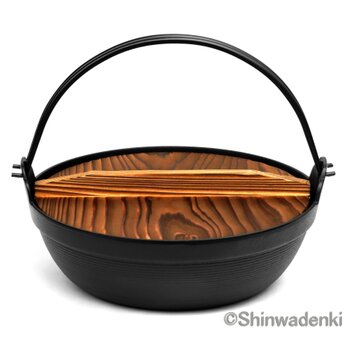 【お取り寄せ】南部鉄器 鉄鍋 ふる里鍋深型24cm ガス・100V/200V IH対応の画像