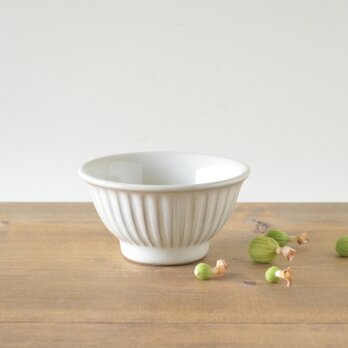 ミルキーホワイトしのぎのお茶碗　小