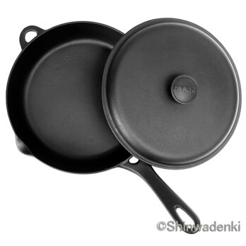 【お取り寄せ】南部鉄器 ダッチオーブン スキレット フライパン24cm（鉄蓋付） 日本製 ガス・IH対応 アウトドアの画像